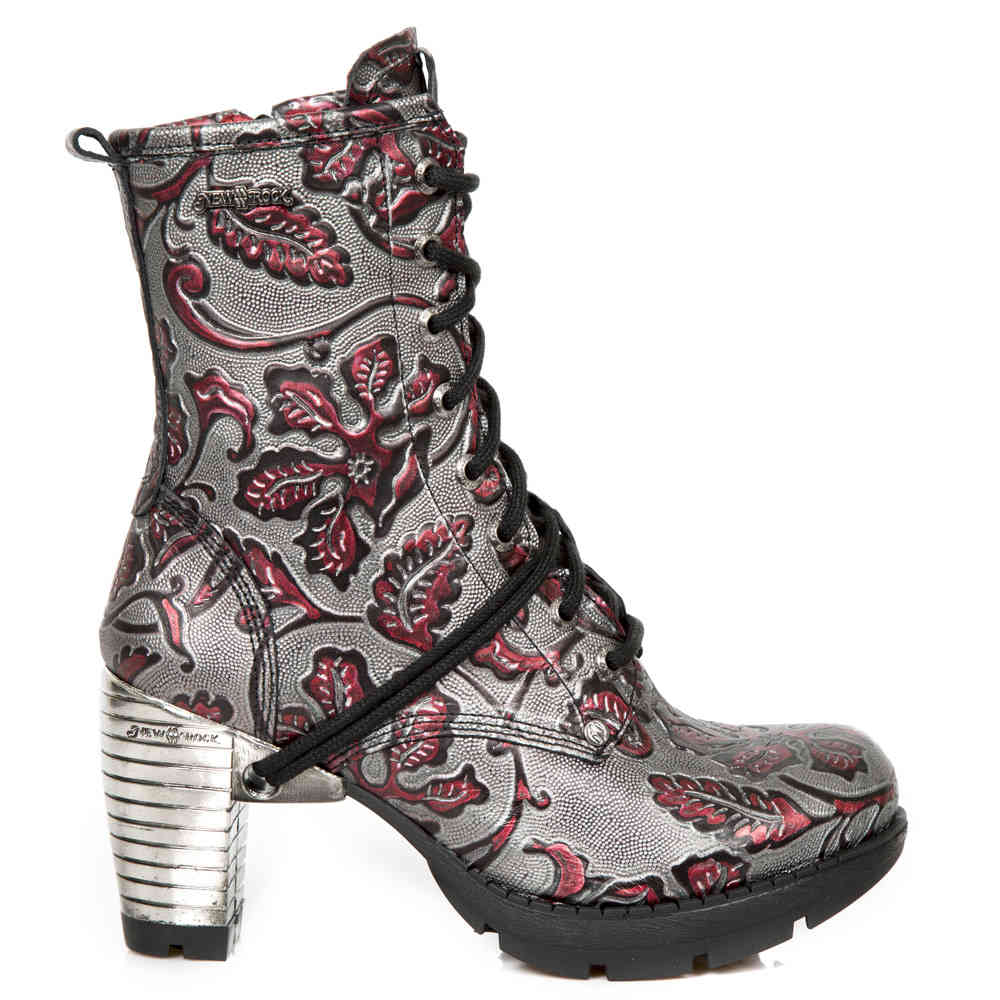 New Rock - MTR001S6 Stiefeletten - Silberfarben/Rot